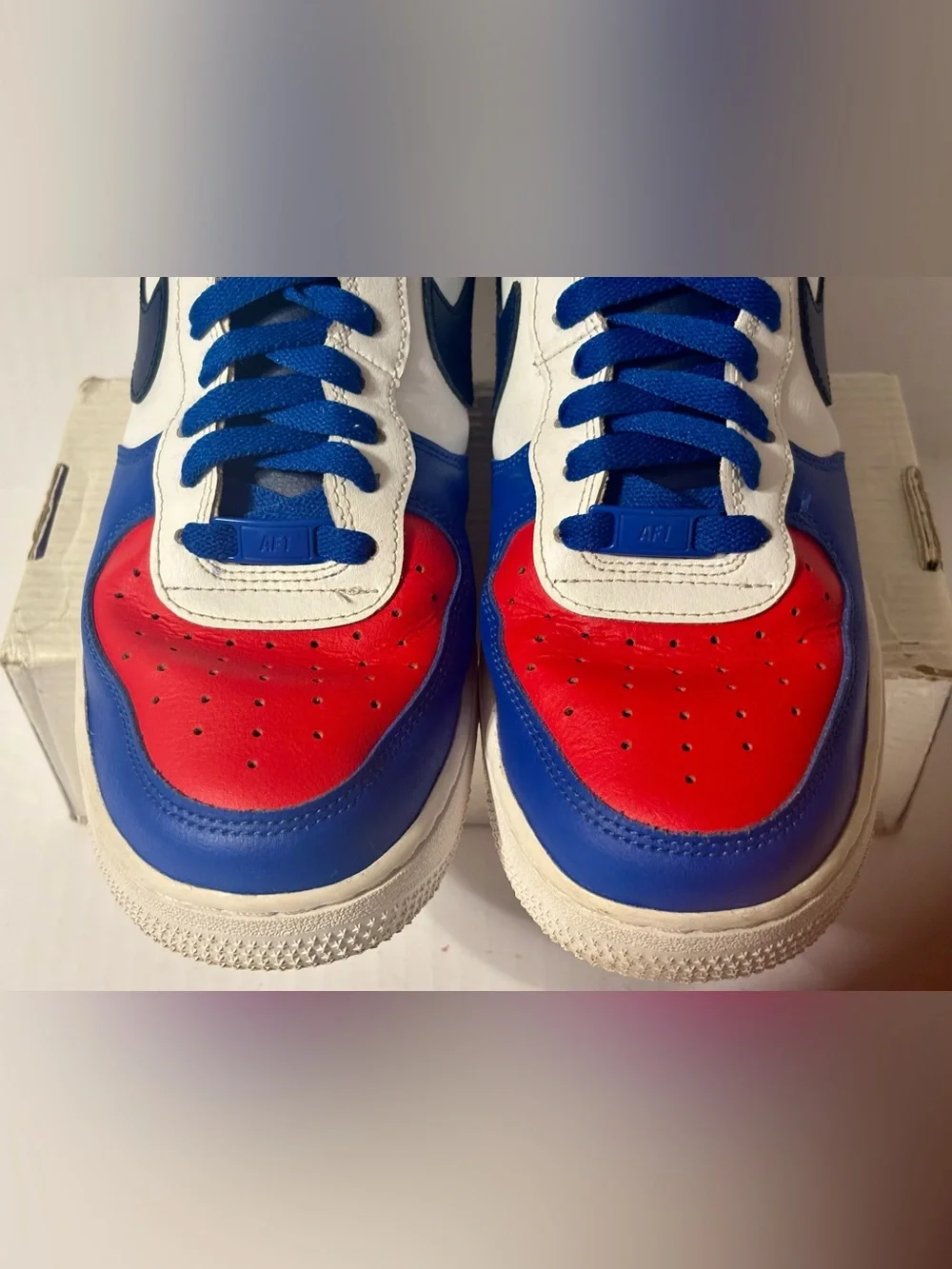 Nike Air Force 1 Custom by You Mens Size 7.5 Blue Red White